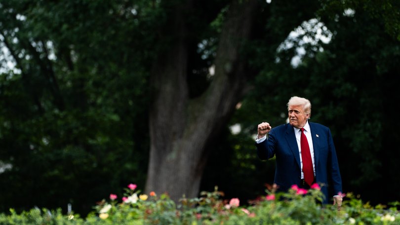 President Donald Trump makes his way to Marine One at the White House on Friday. 