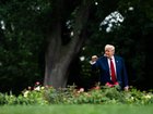 President Donald Trump makes his way to Marine One at the White House on Friday. 