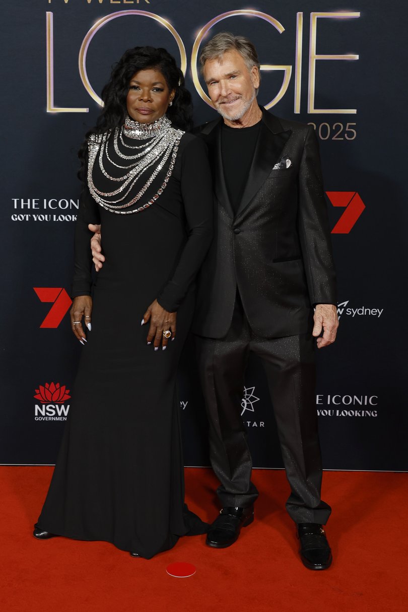 SYDNEY, AUSTRALIA - AUGUST 03: Marcia Hines and guest attend the 65th TV WEEK Logie Awards at The Star on August 03, 2025 in Sydney, Australia. (Photo by Brendon Thorne/Getty Images)