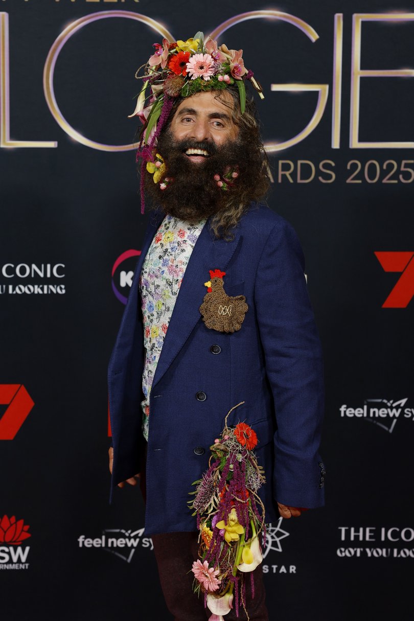 Costa Georgiadis wore a hand-made flower crown to this year’s Logies.