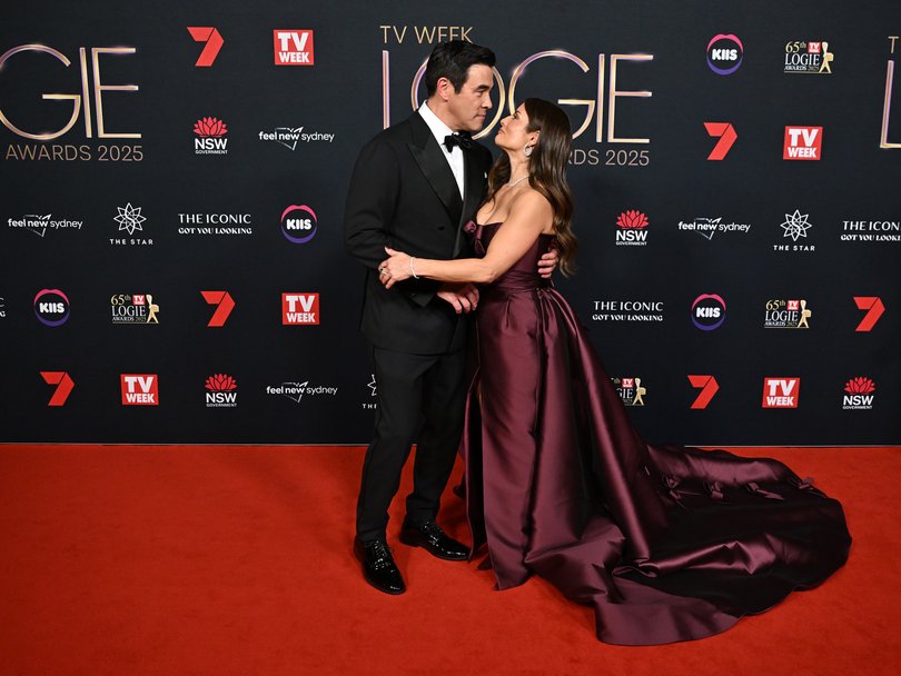 Ada Nicodemou and James Stewart on the Logies Red Carpet.