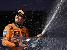 Lando Norris celebrates his hard-fought victory in Hungary. (AP PHOTO)
