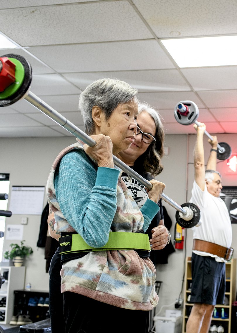 Patrons train at Greysteel Strength and Conditioning gym.