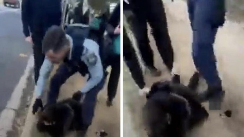 A police officer allegedly pushed a woman to the ground after she repeatedly threatened another woman. Picture: Supplied