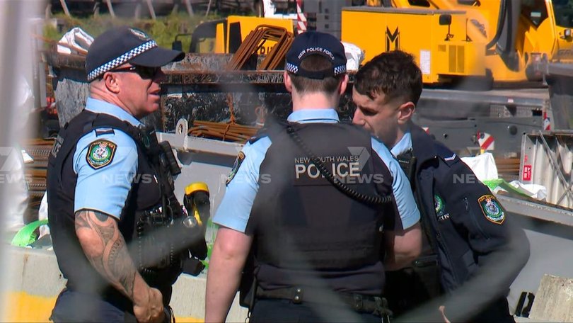 Police at the scene.