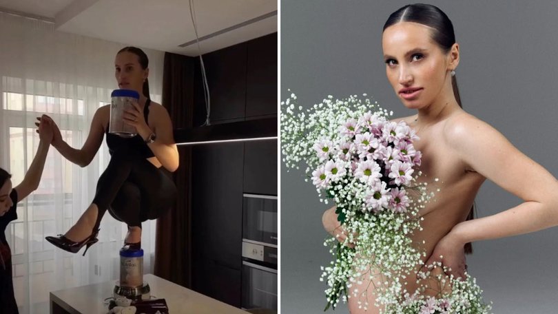 Social media influencer Mariana Barutkina broke her spine after falling during a stiletto challenge.