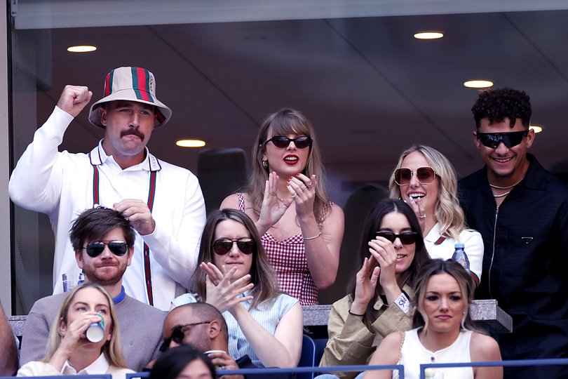 Taylor Swift, Travis Kelce, Patrick Mahomes and Brittany Mahomes at 2024 US Open.