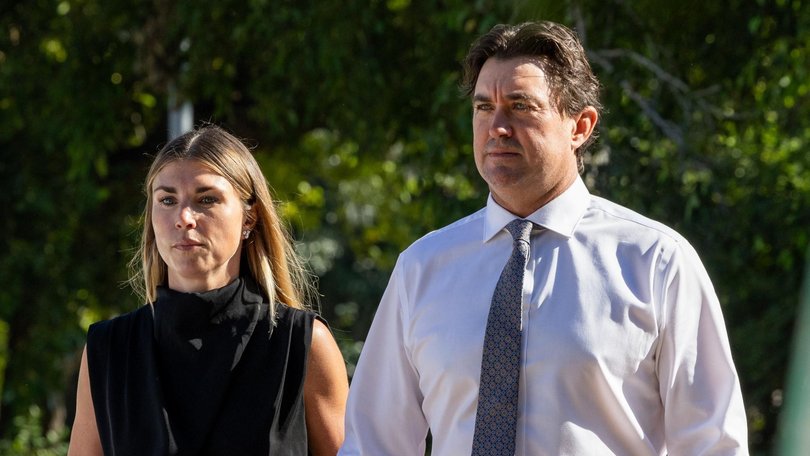 Matt Wright was supported by his wife Kaia Wright at court.