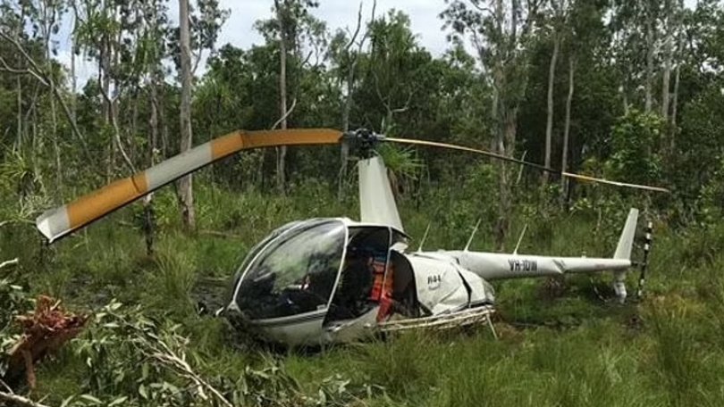 The crashed chopper.