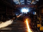 The smelting of iron ore at the onesteel steelworks in Whyalla South Australia.  