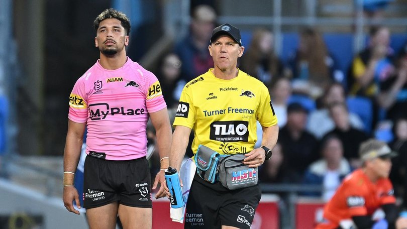 Penrith coach Ivan Cleary is concerned for the well-being of under-fire trainer Corey Bocking (r). (Dave Hunt/AAP PHOTOS)