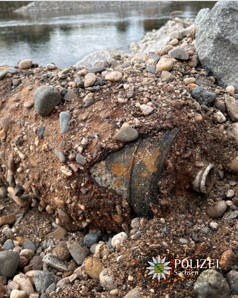 The uncovered bomb in Germany.