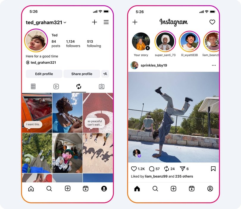 The new Repost feature allows users to share content in their feed - with a tab on their profile letting them see everything they’ve reposted.