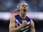 Hayden Young has been big for Fremantle but is hoping his body will hold up in the finals series. (James Worsfold/AAP PHOTOS)
