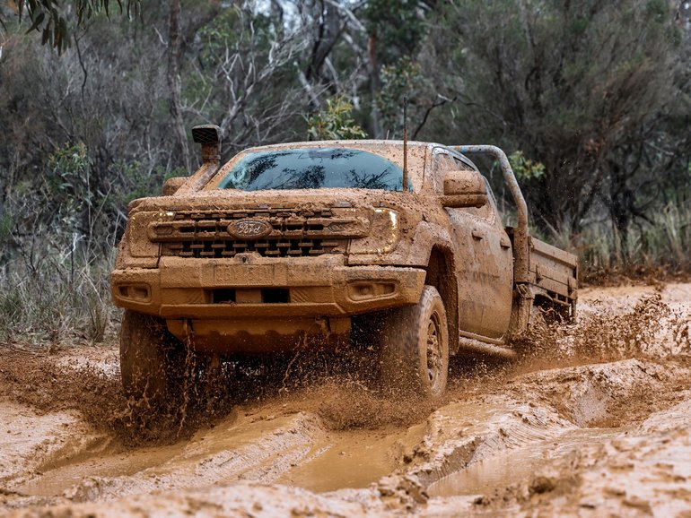 Watch the Ford Ranger Super Duty get torture-tested and caked in 600kg of mud