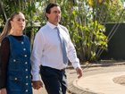 Outback Wrangler Matt Wright and his wife Kaia Wright approaching the Supreme Court in Darwin on Thursday August 7. 