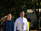 Outback Wrangler Matt Wright and his wife Kaia Wright approaching the Supreme Court in Darwin on Thursday August 7. 