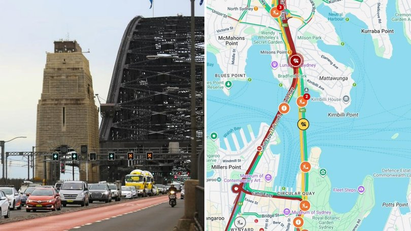 Commuters can expect heavy delays after a crash on the Sydney Harbour Bridge has closed multiple lanes.