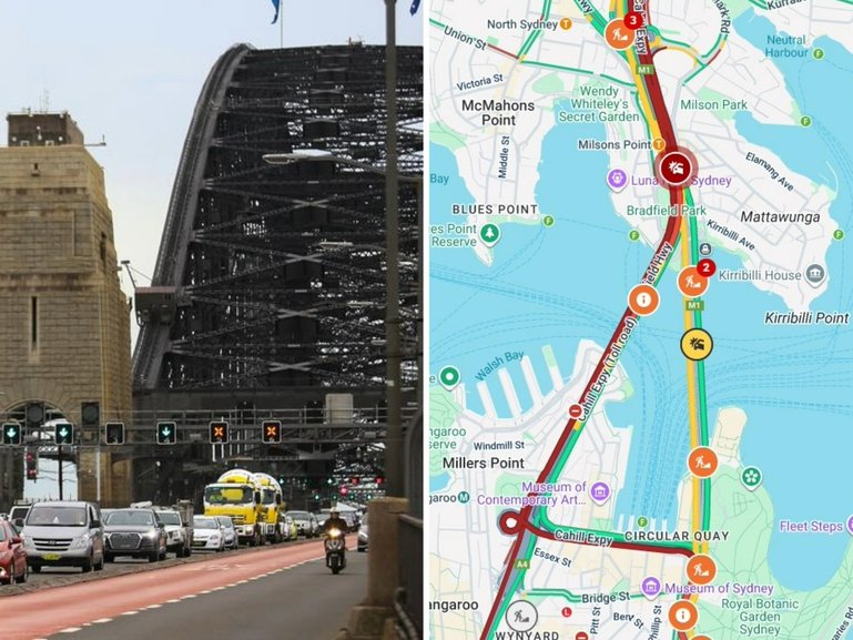 Commuters can expect heavy delays after a crash on the Sydney Harbour Bridge has closed multiple lanes.