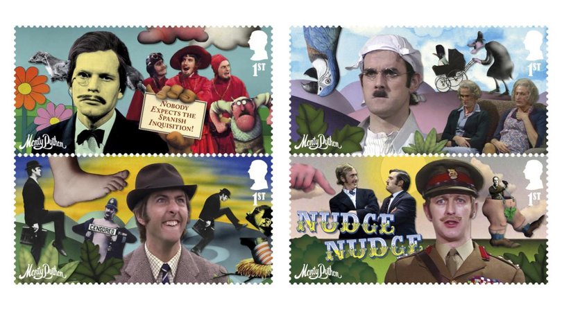 A series of stamps celebrating the humour of Monty Python is being issued by Britain's Royal Mail. (AP PHOTO)