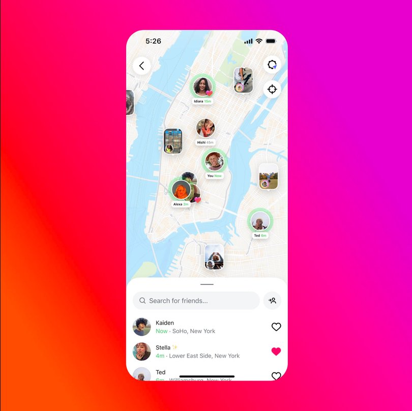 Instagram has introduced a new map feature that allows users to share their real-time location with friends.