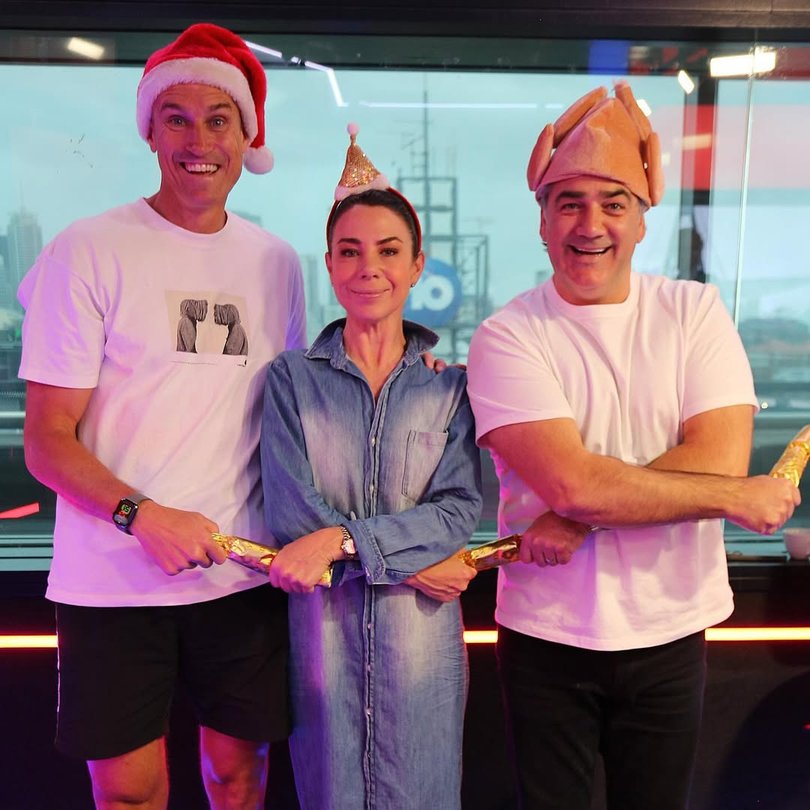 Kate Ritchie alongside co-hosts Fitzy & Wippa.