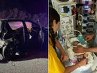First-time mother Casey King was sitting in the back seat when the high-speed crash happened. 