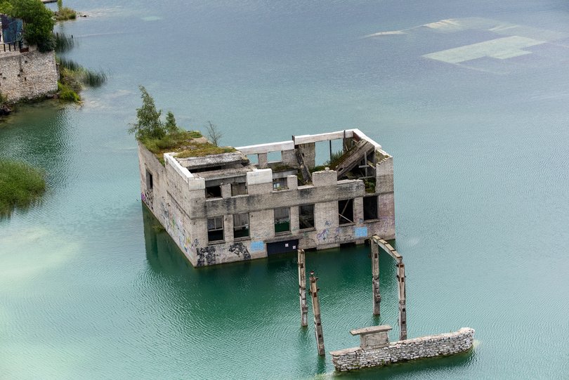 The Rummu underwater prison is a unique site. It got flooded shortly after it was abandoned. 