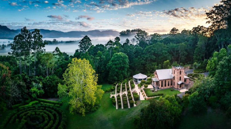 The estate includes a maze.
