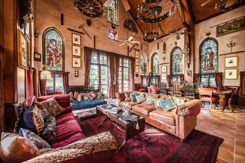 The Great Hall dining room and living room.