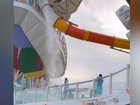 The waterslide shattered on board the world's biggest cruise ship, the Icon of the Seas.