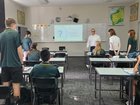 Dr Heath Williams in the classroom with Albany Senior High School Year 11 students. 