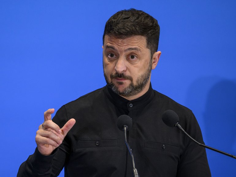 Ukrainian President Volodymyr Zelensky  flatly rejected the idea that Ukraine could cede land to Russia.