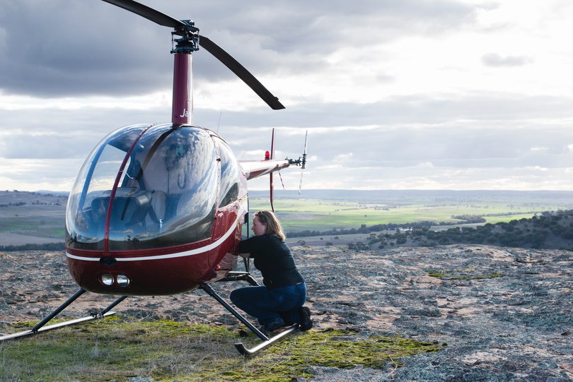 Margy Hawke, the helicopter pilot.