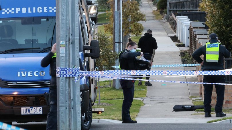A heavy police presence was at the scene much of Tuesday.