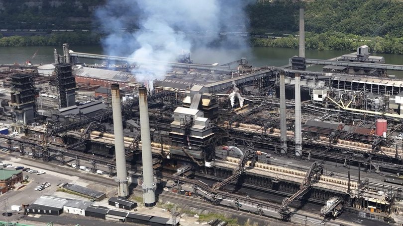 Multiple explosions at a US Steel plant near Pittsburgh sent black smoke spiralling into the sky.
