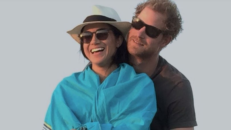Prince Harry and Meghan Markle during the trip to Botswana in 2016.