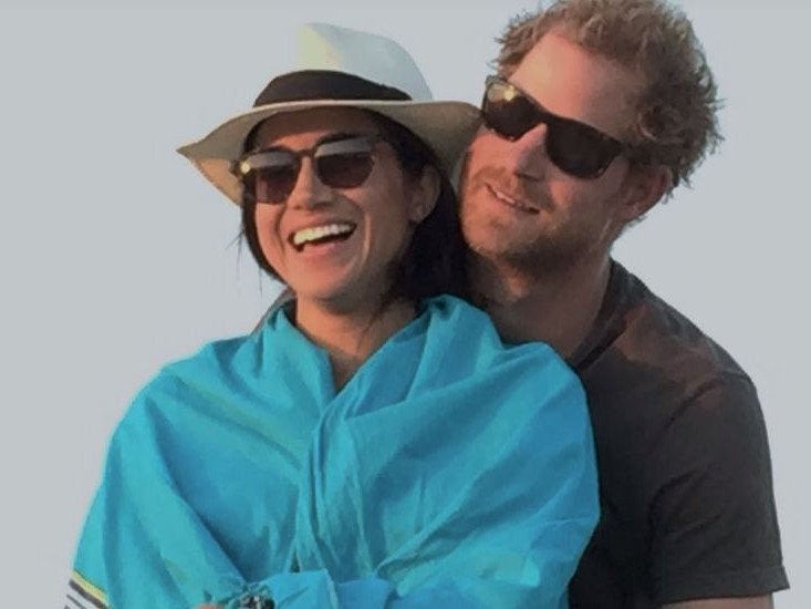 Prince Harry and Meghan Markle during the trip to Botswana in 2016.