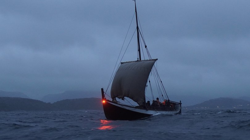 Greer Jarrett and his crew aboard a femboring along the west coast of the Scandinavian Peninsula.