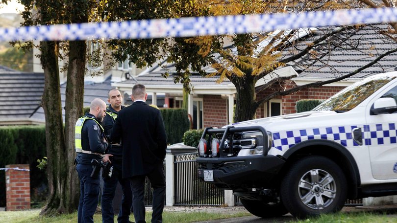 Detectives remained at the scene on Wednesday morning. Picture: NewsWire / David Geraghty