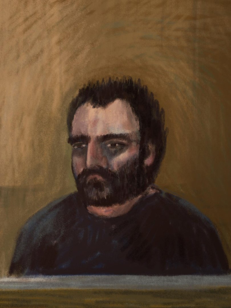 A sketch of Mr Judd in court. Picture: NewsWire / Anita Lester