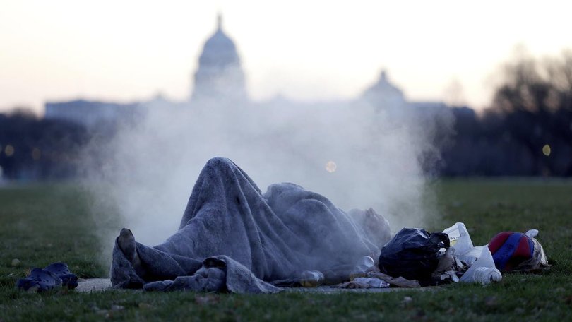 The Trump administration is exploring strategies to relocate homeless people far from Washington. (AP PHOTO)