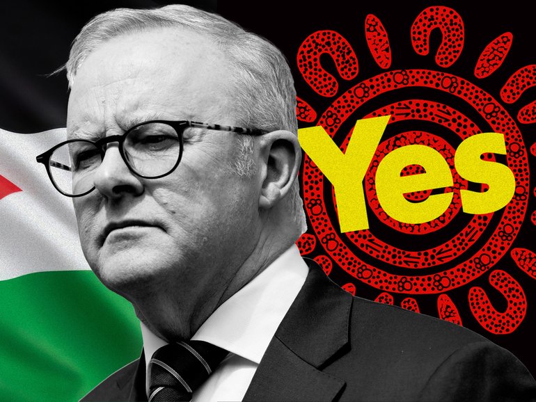 All slogans, no action for Anthony Albanese’s statehood recognition. 