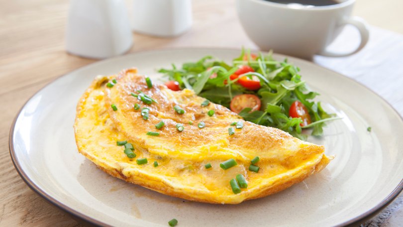 A vegetable omelette is an excellent breakfast idea.