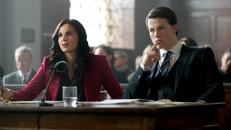 Lana Parilla and Milo Callaghan in The Rainmaker.