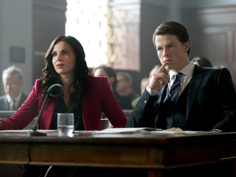 Lana Parilla and Milo Callaghan in The Rainmaker.