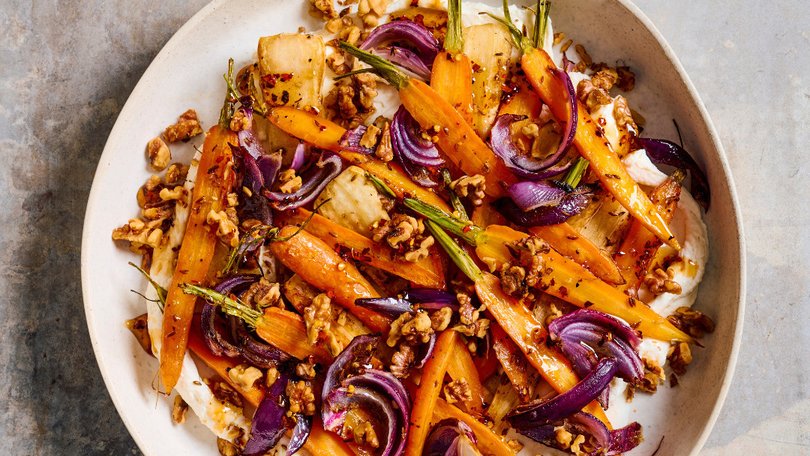 Sarah Tuck’s roast carrot dish can work as a main or sides.