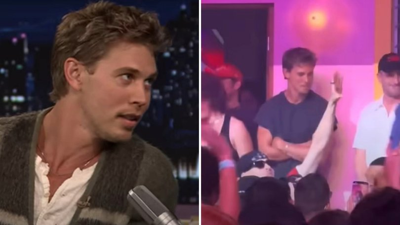 Austin Butler has a reasonable explanation to why he awkwardly danced on stage with Bad Bunny in a clip that quickly went viral.
