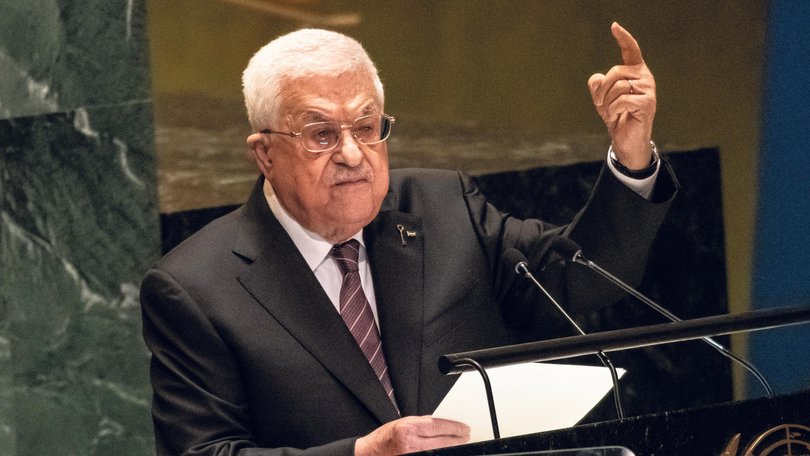 NEW YORK, NEW YORK - SEPTEMBER 26: Mahmoud Abbas, President of the State of Palestine, speaks during the United Nations General Assembly (UNGA) at the United Nations headquarters on September 26, 2024 in New York City. Global leaders convened for the General Assembly as the world continues to experience major wars in Gaza, Ukraine and, Sudan along with the threat of a larger conflict in the Middle East. (Photo by Stephanie Keith/Getty Images) Stephanie Keith