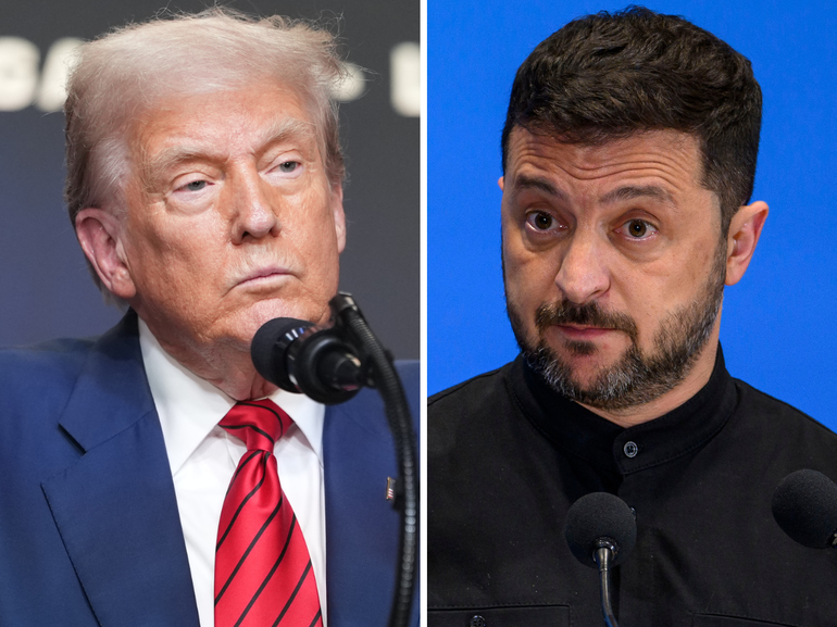 Donald Trump, Volodomyr Zelenskyy and Vladimir Putin.